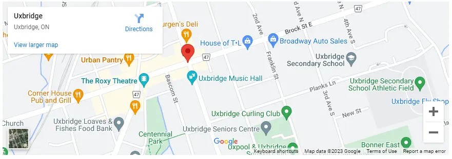 google maps uxbridge ontario